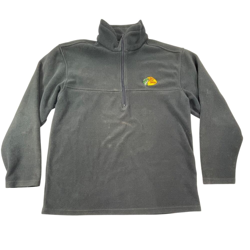 Black bass pro shop mens fleece jacket quarter zip size large